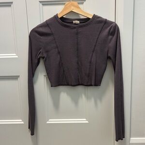 Garage Long Sleeve Crop Top - Dark Purple